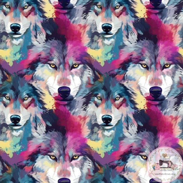 PRE ORDER - Watercolour Wolf - Fabric Fabric