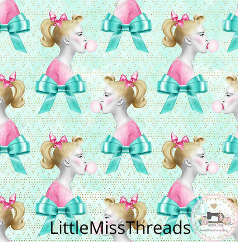 PRE ORDER - 50s Sweets Bubblegum - Fabric - Fabric from [store] by Little Miss Threads - 