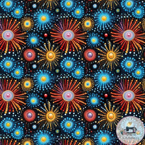 PRE ORDER - Aboriginal Art Fireworks - Fabric Fabric