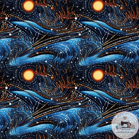 PRE ORDER - Aboriginal Art Night Sky - Fabric Fabric