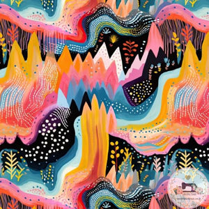 PRE ORDER - Abstract Mountain Range Dark - Fabric Fabric