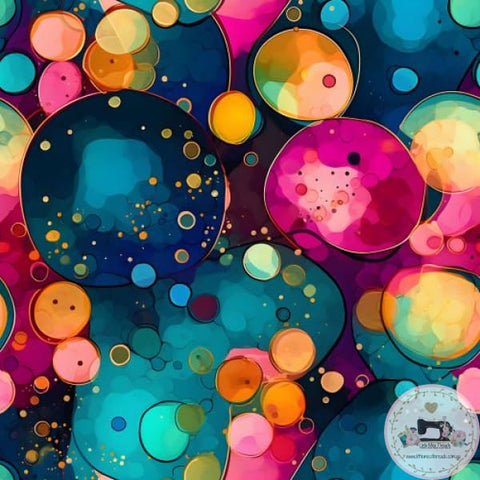 PRE ORDER Alcohol Ink Circles Blue Fabric Fabric