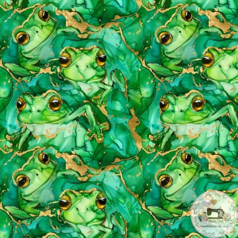 PRE ORDER - Alcohol Ink Frogs - Fabric Fabric