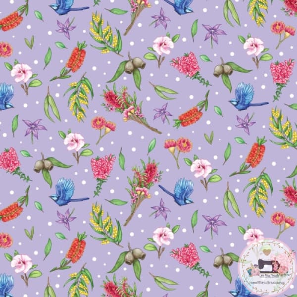 PRE ORDER - Aussie Garden Purple - Fabric Fabric