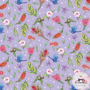 PRE ORDER - Aussie Garden Purple - Fabric Fabric