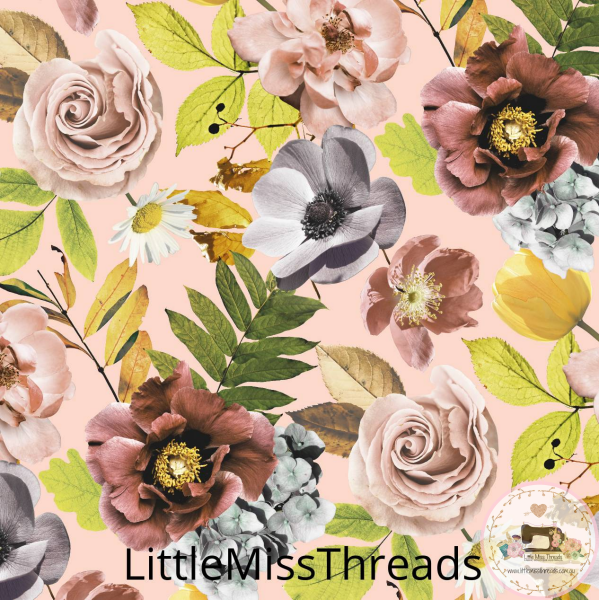 PRE ORDER - Autumn Garden Pink - Fabric - Fabric from [store] by Little Miss Threads - 