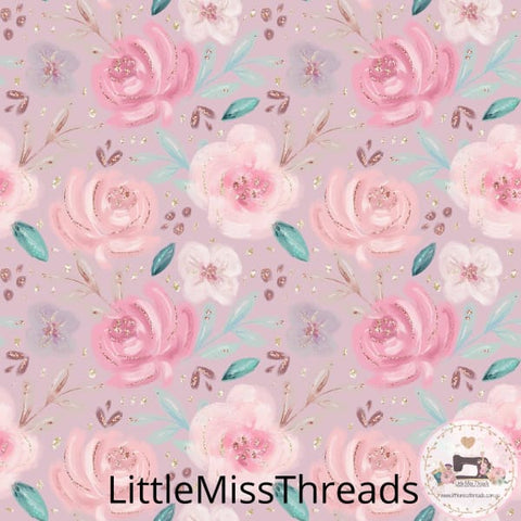 PRE ORDER Baby Animals Pink Floral Fabric - Fabric from [store] by Mini Mooches - 