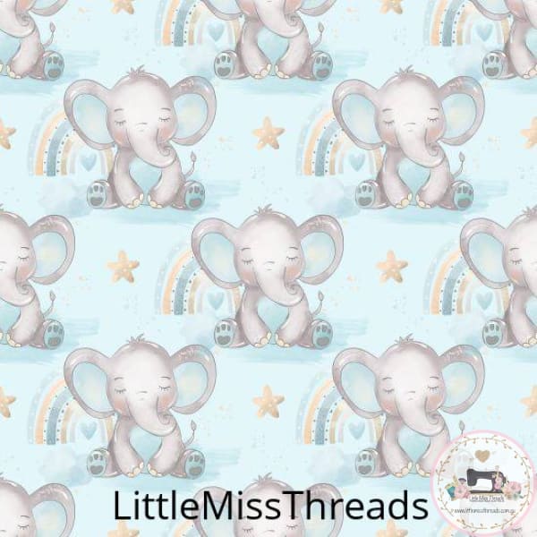 PRE ORDER - Baby Boy Elephant Blue - Fabric - Fabric from [store] by Little Miss Threads - 