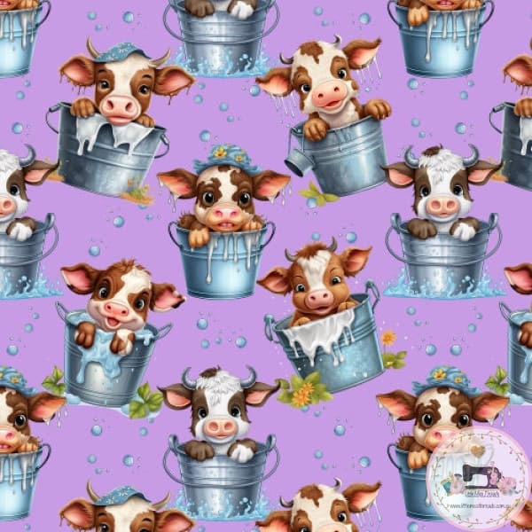 PRE ORDER - Baby Cow Bucket Purple - Fabric Fabric
