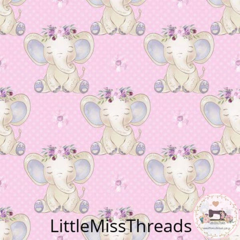 PRE ORDER - Baby Elephant Pink - Fabric - Fabric from [store] by Little Miss Threads - 