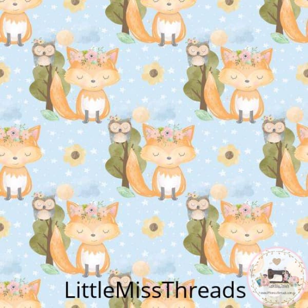 PRE ORDER - Baby Fox Blue - Fabric - Fabric from [store] by Little Miss Threads - 