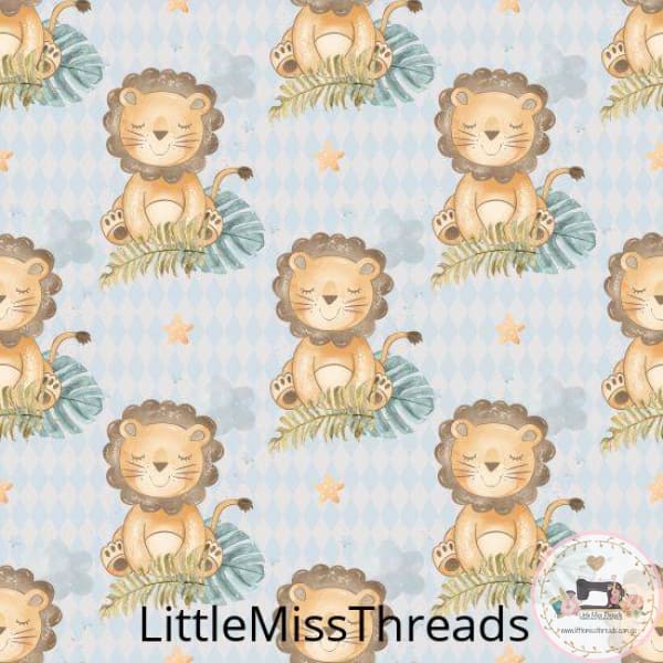 PRE ORDER - Baby Lion Blue - Fabric - Fabric from [store] by Little Miss Threads - 