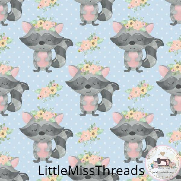 PRE ORDER - Baby Racoon Blue - Fabric - Fabric from [store] by Little Miss Threads - 