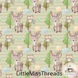 PRE ORDER - Baby Raindeer Green Strip - Fabric - Fabric from [store] by Little Miss Threads - 