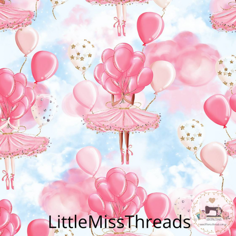 PRE ORDER - Ballerina Balloons - Fabric - Fabric from [store] by Little Miss Threads - 