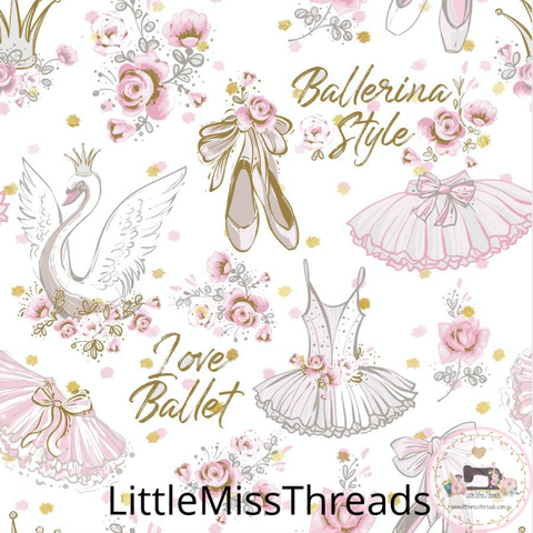 PRE ORDER - Ballerina Style White - Fabric - Fabric from [store] by Little Miss Threads - 