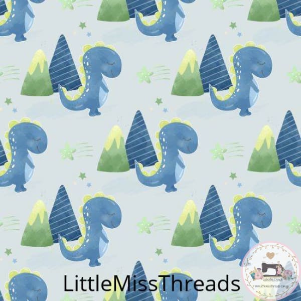 PRE ORDER - Blue Baby Dino Star - Fabric - Fabric from [store] by Little Miss Threads - 