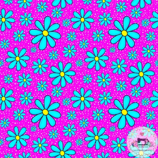 PRE ORDER - Bright Blue Daisy Fun - Fabric Fabric