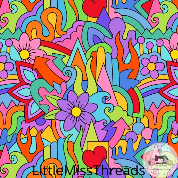 PRE ORDER - Bright Doodle - Fabric - Fabric from [store] by Little Miss Threads - 