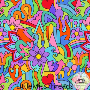 PRE ORDER - Bright Doodle - Fabric - Fabric from [store] by Little Miss Threads - 