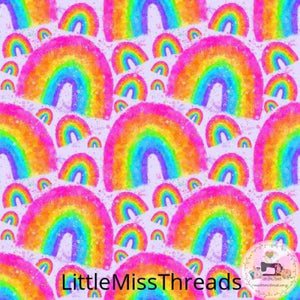 PRE ORDER - Bright Watercolour Rainbows - Fabric - Fabric from [store] by Little Miss Threads - 