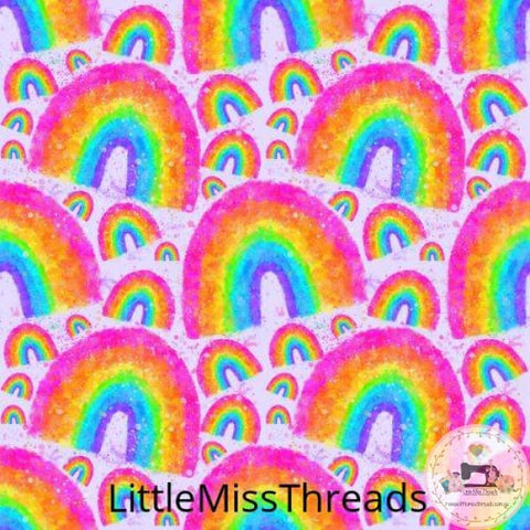 PRE ORDER - Bright Watercolour Rainbows - Fabric - Fabric from [store] by Little Miss Threads - 