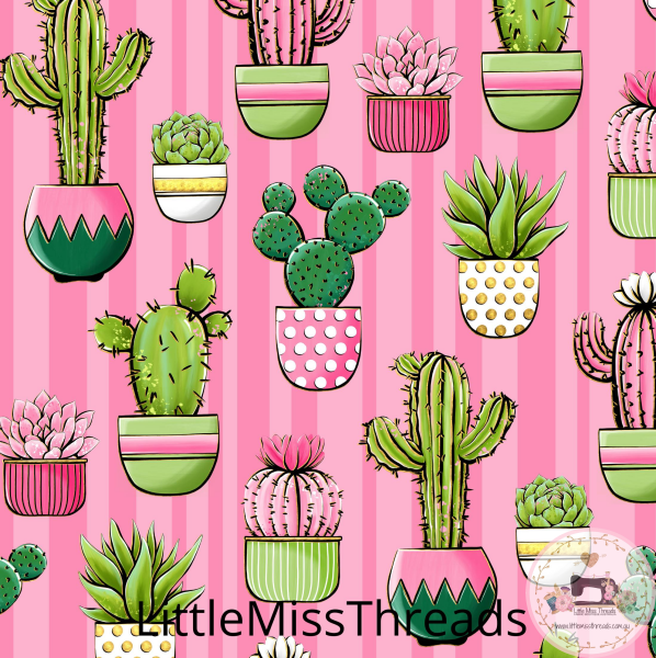 PRE ORDER - Cactus in Pink - Fabric - Fabric from [store] by Little Miss Threads - 