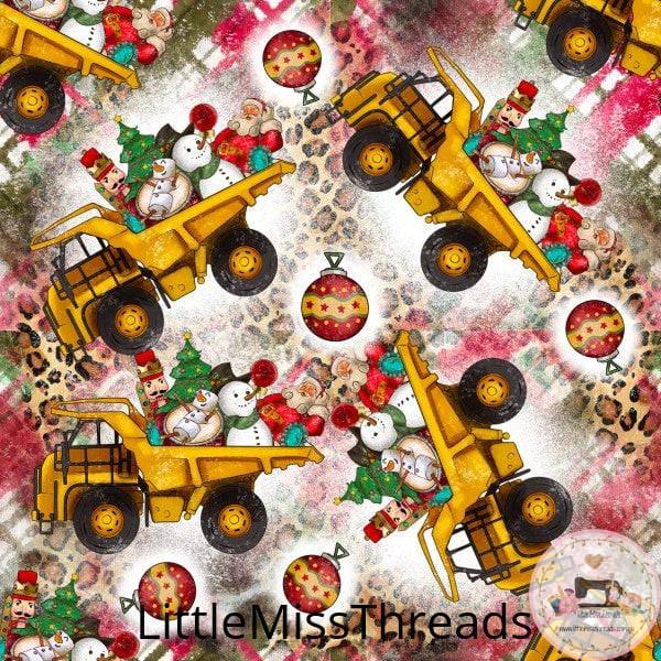PRE ORDER - Christmas Bulldozer - Fabric - Fabric from [store] by Little Miss Threads - 