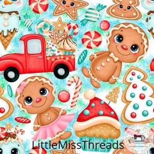 PRE ORDER - Christmas Happy Gingerbread - Fabric - Fabric from [store] by Little Miss Threads - 