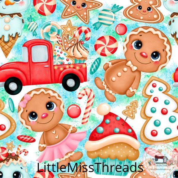 PRE ORDER - Christmas Happy Gingerbread - Fabric - Fabric from [store] by Little Miss Threads - 