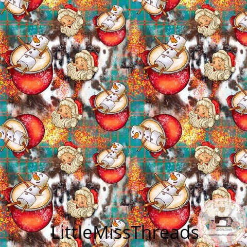 PRE ORDER - Christmas Hot Chocolate Santa - Fabric - Fabric from [store] by Little Miss Threads - 