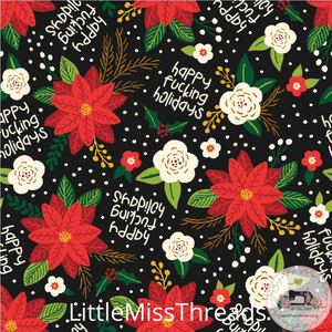 PRE ORDER - Christmas Naughty Black - Fabric - Fabric from [store] by Little Miss Threads - 