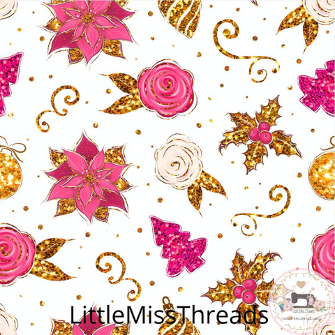 PRE ORDER - Christmas Unicorns White Co-Ord - Fabric - Fabric from [store] by Little Miss Threads - 