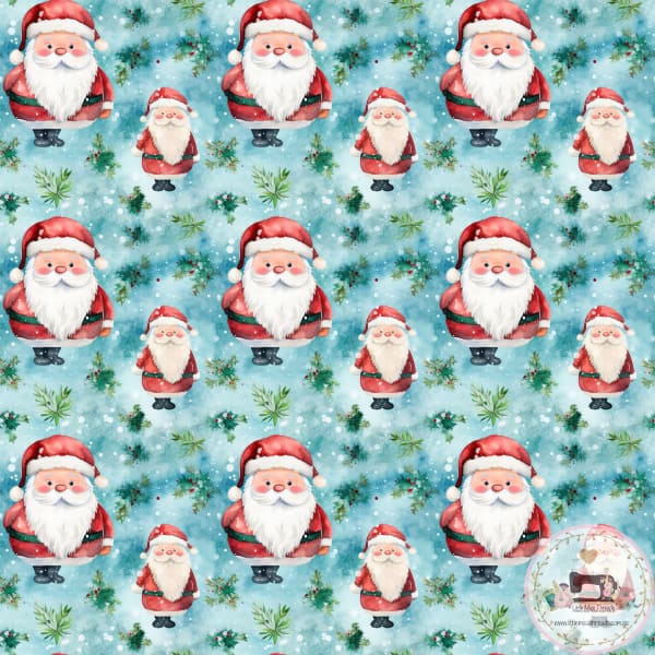 PRE ORDER - Christmas Watercolour Santa - Fabric Fabric