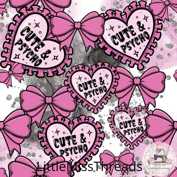 PRE ORDER - Cute & Psycho - Fabric - Fabric from [store] by Little Miss Threads - 