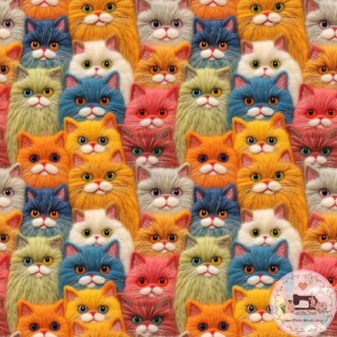PRE ORDER - Cute Woolie Cats - Fabric Fabric
