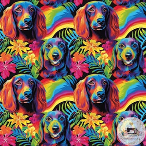 PRE ORDER - Dachshunds Multicolour - Fabric Fabric