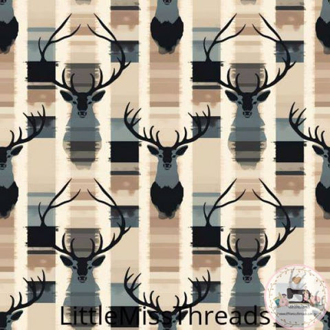 PRE ORDER - Deer Head - Fabric - Fabric from [store] by Little Miss Threads - 