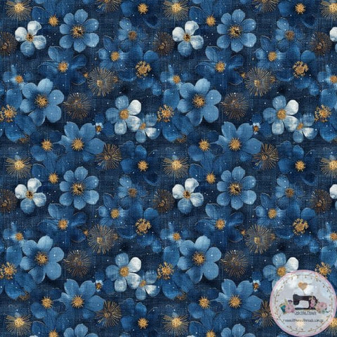 PRE ORDER - Denim Floral - Fabric Fabric