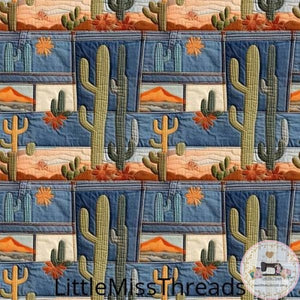 PRE ORDER - Denim Patchwork - Fabric - Fabric from [store] by Little Miss Threads - 