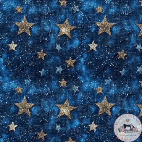 PRE ORDER - Denim Stars - Fabric Fabric