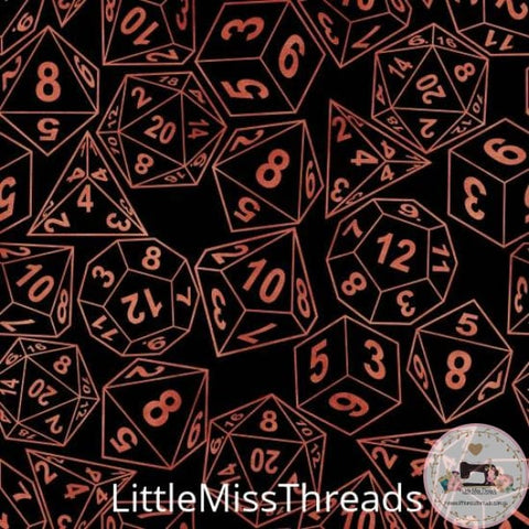 PRE ORDER - DND Dice Games - Fabric - Fabric from [store] by Little Miss Threads - 
