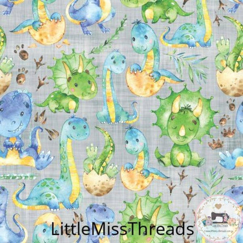PRE ORDER - Dinosaur Kids Green - Fabric - Fabric from [store] by Little Miss Threads - 