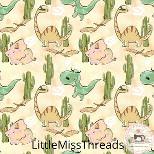 PRE ORDER - Dinosaur Land Yellow - Fabric - Fabric from [store] by Little Miss Threads - 