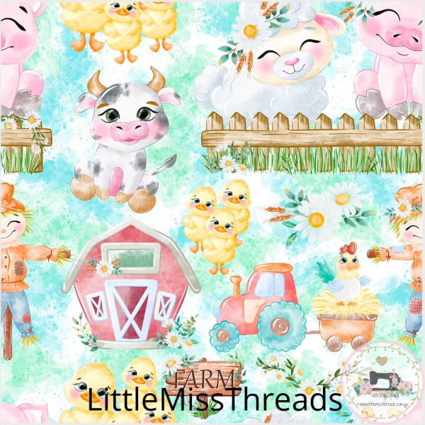PRE ORDER -  Farm Friends - Fabric - Fabric from [store] by Little Miss Threads - 