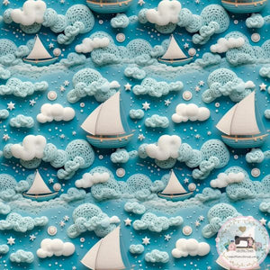 PRE ORDER - Faux 3D Sail Boat - Fabric Fabric