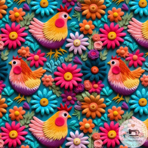 PRE ORDER Faux Chicken Floral Fabric Fabric