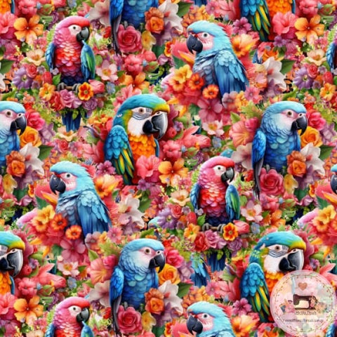 PRE ORDER - Floral Parrots - Fabric Fabric