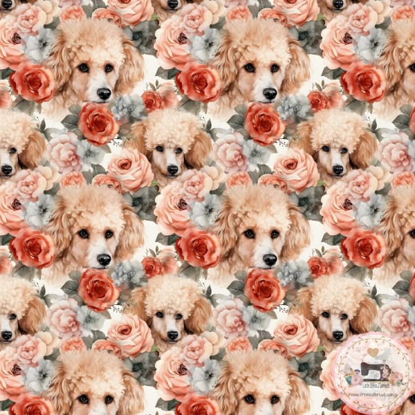 PRE ORDER - Floral Poodle 1 - Fabric Fabric