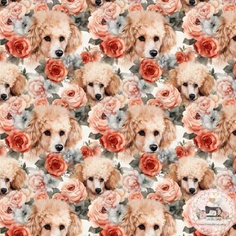 PRE ORDER - Floral Poodle 1 - Fabric Fabric